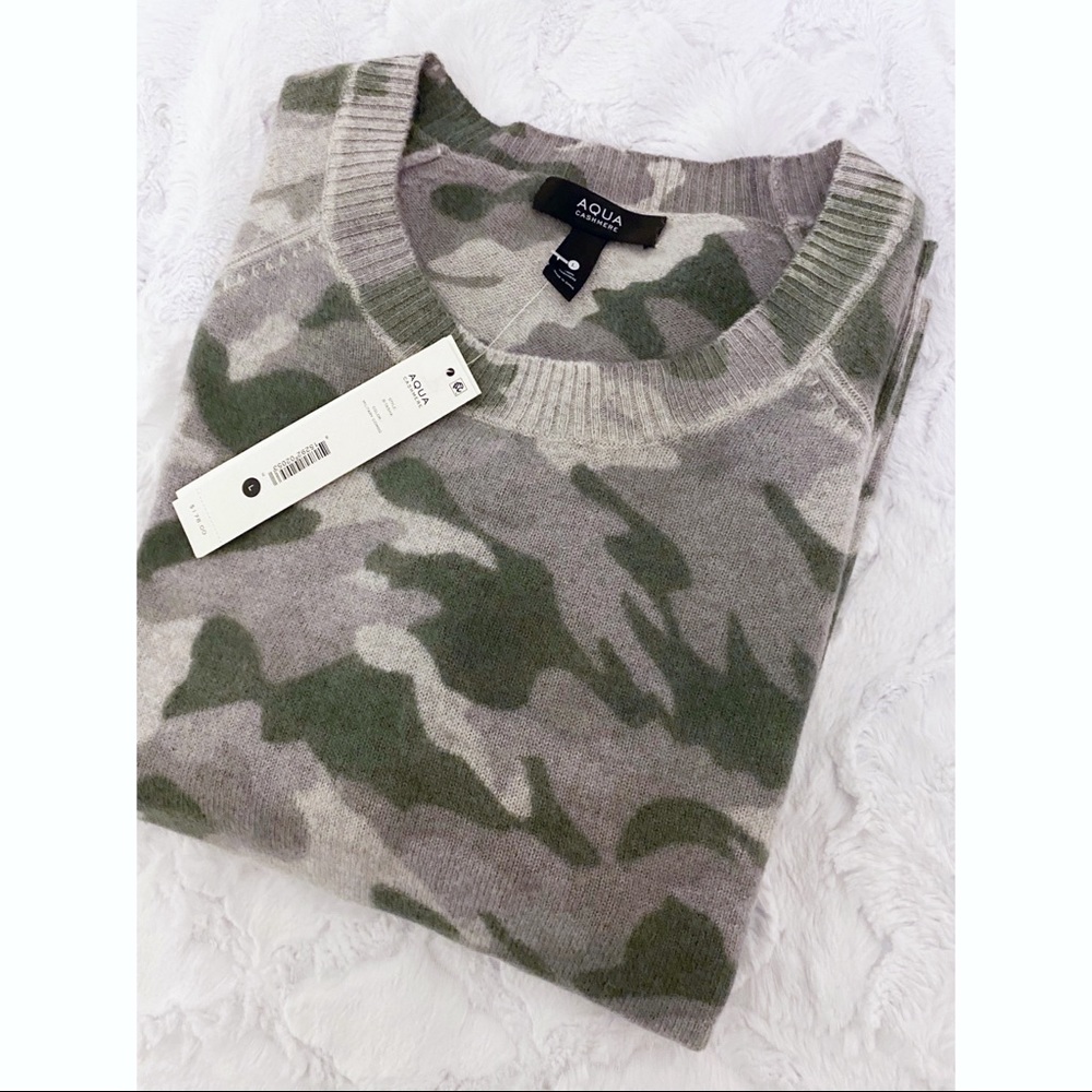 NWT | 100% Cashmere Sweater | Camo Print | Large